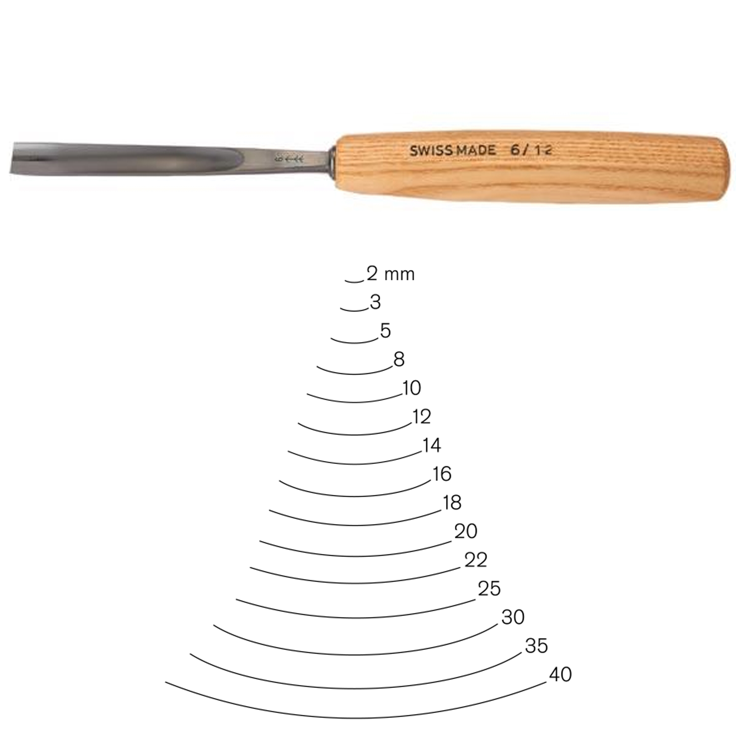 #6 Sweep Gouge 3 Mm, Full Size