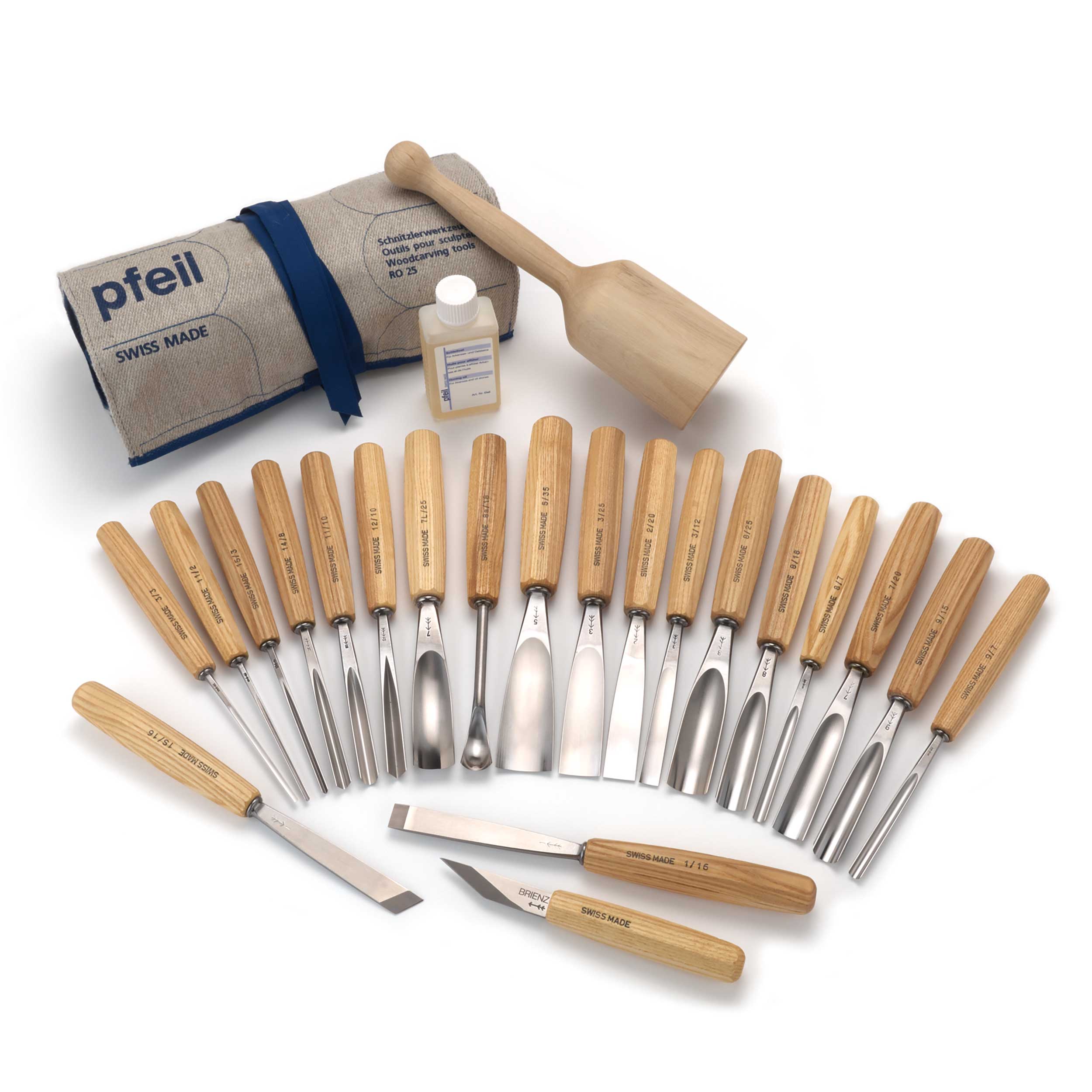Brienz Collection Full Size Carving Tool Set, 25 Piece