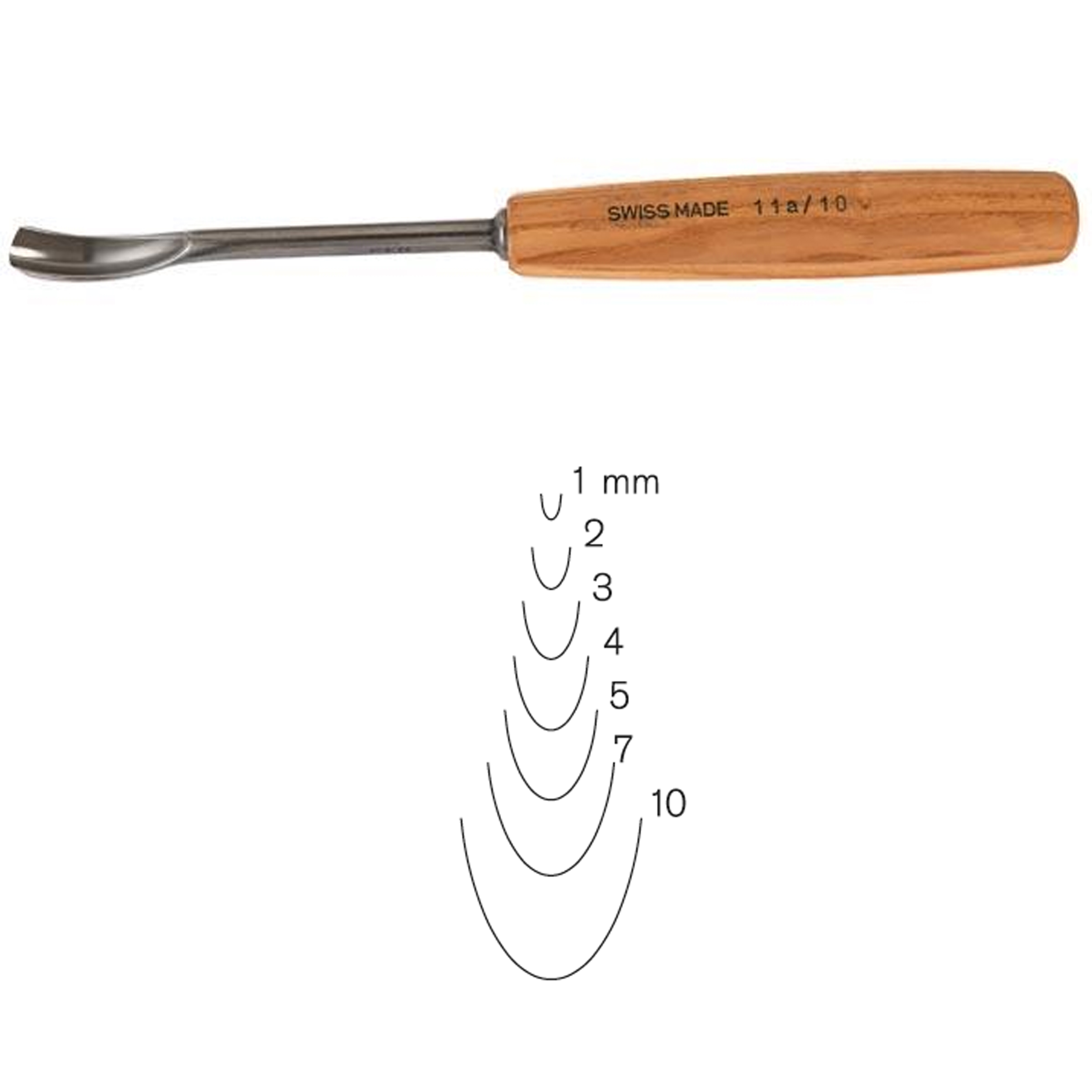 #11 Sweep Spoon Gouge 2 Mm, Full Size