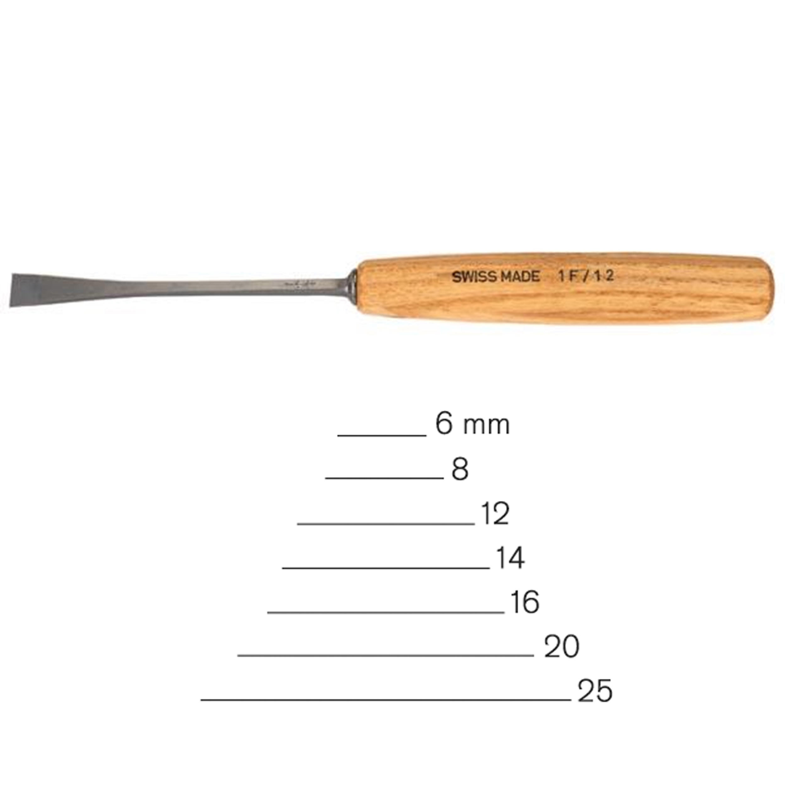 #1 Sweep Fishtail Gouge 8 Mm, Full Size