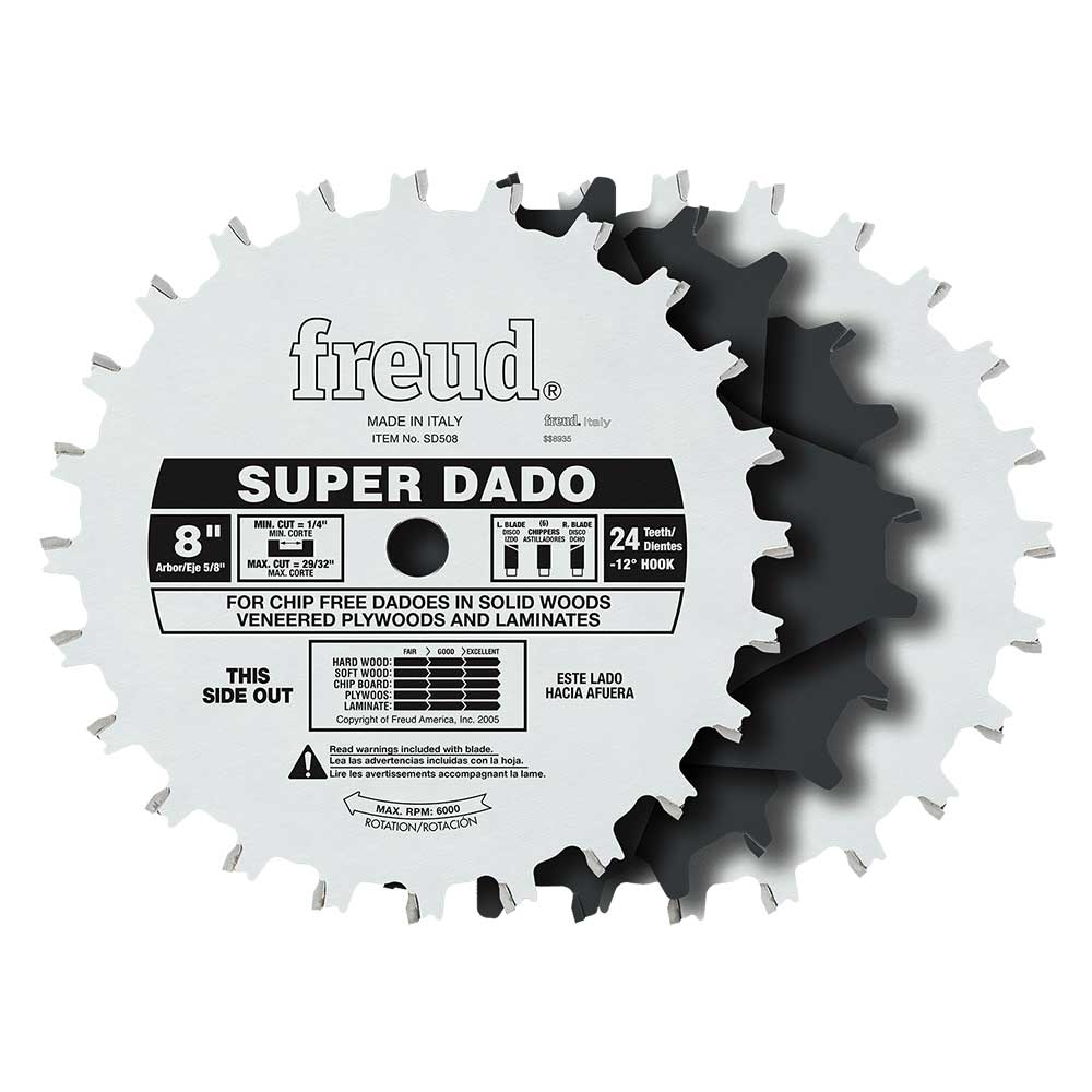 product: Freud Circular Saw Super Dado Saw Blade Set 8