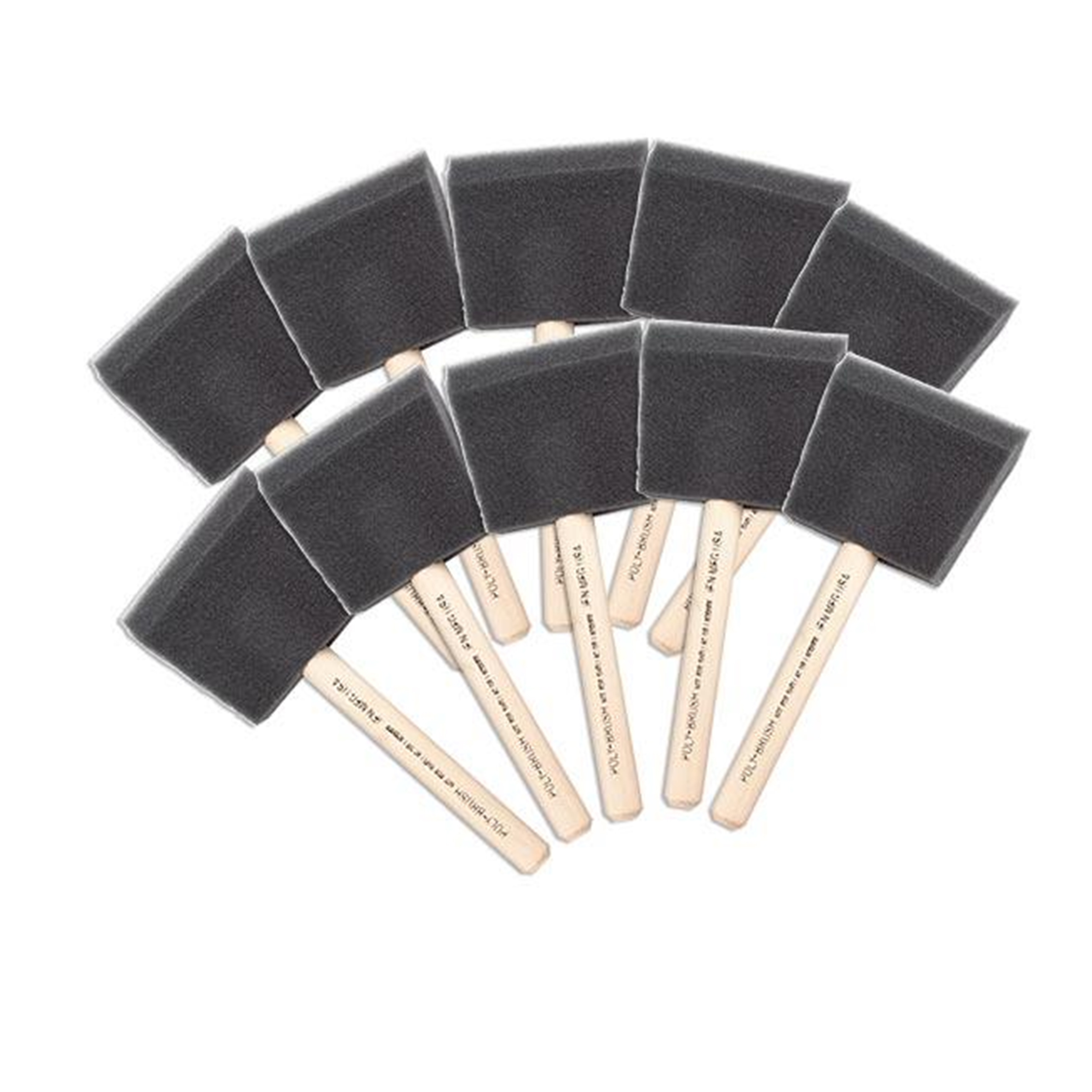 4" Wooden Handle Foam Brushes, 10-pack