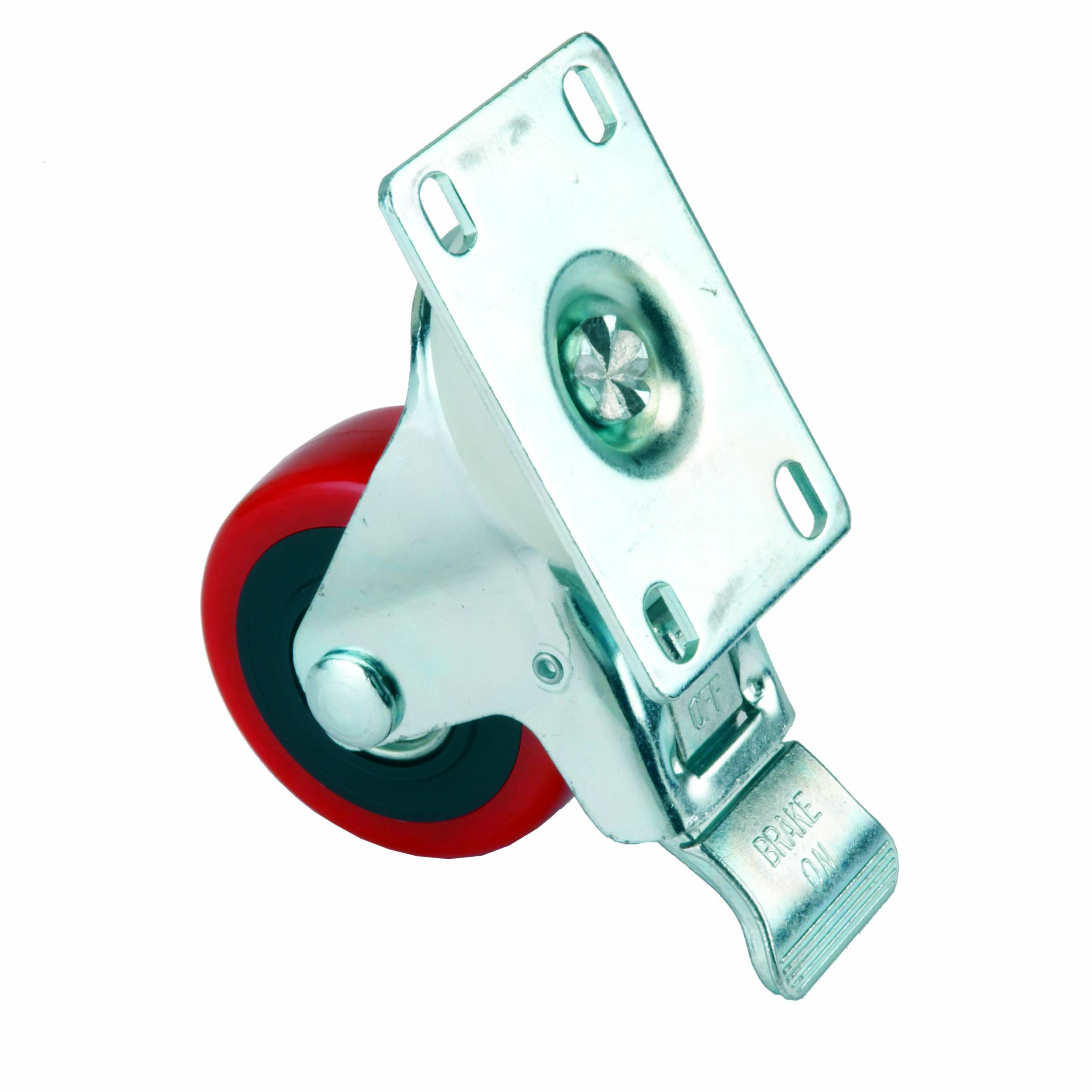 4" Caster, Double Locking, Swiveling With 4 Hole Mounting Plate