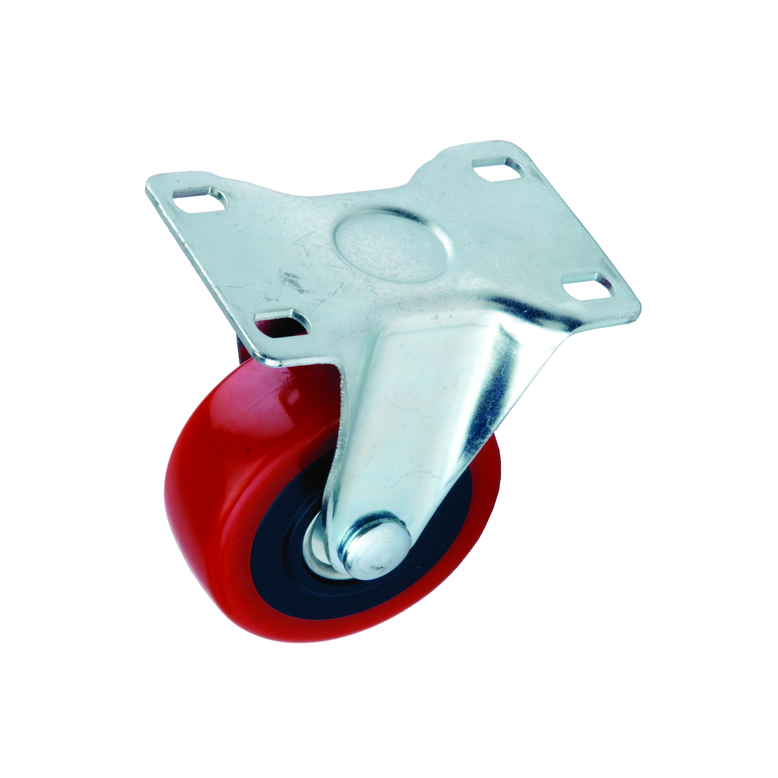 4" Caster, Non-locking, Non-swiveling With 4 Hole Mounting Plate