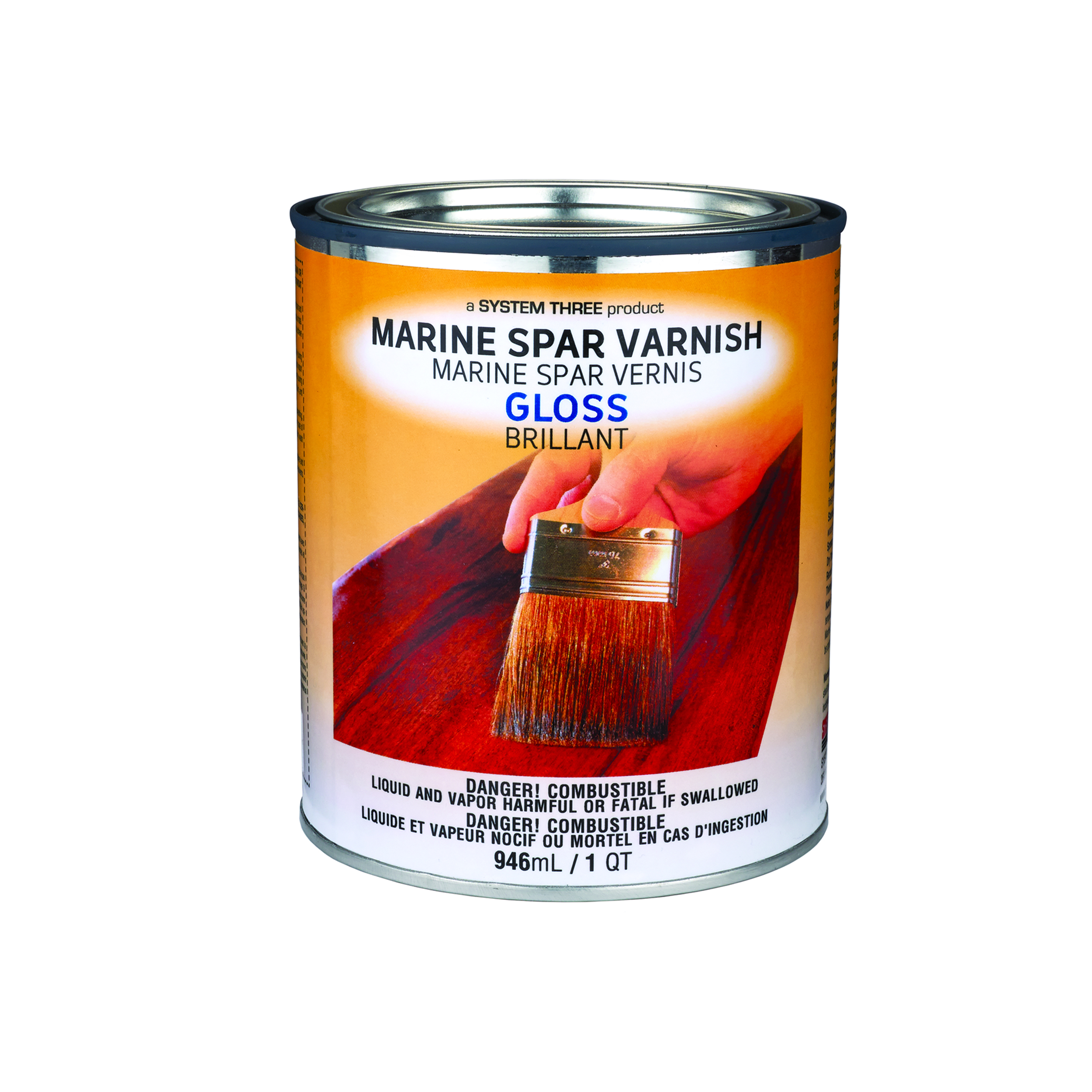 product: System Three Marine Spar Urethane Varnish - Gloss - Quart shown