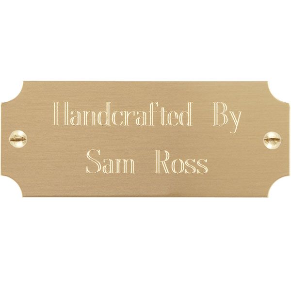 product: Woodcraft Custom Engraved Brass Plate 1