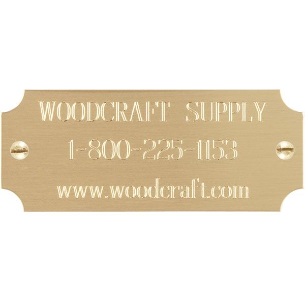 product: Woodcraft Custom Engraved Brass Plate 1