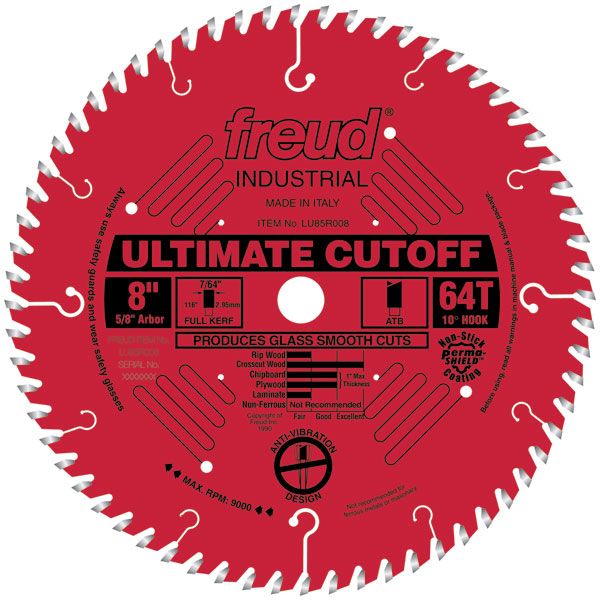 product: Freud LU85R008 Industrial Ultimate Cut-Off Bladed with Red Perma-Shield 8