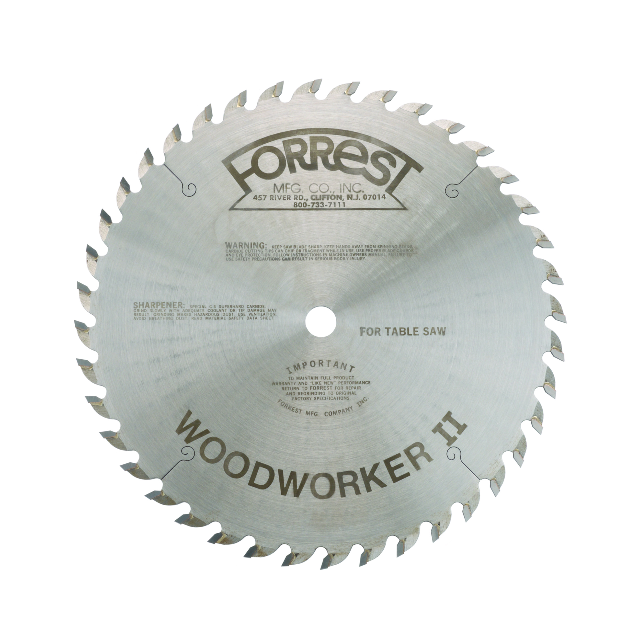 Ww10401125 Woodworker Ii #1 Grind Saw Blade 10" X #1 X 40 Tooth