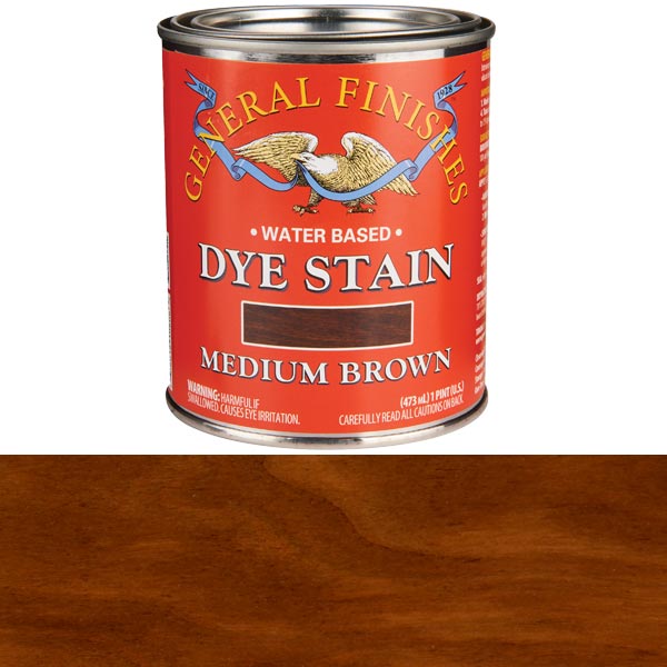 product: General Finishes Medium Brown Dye Water Based Pint shown