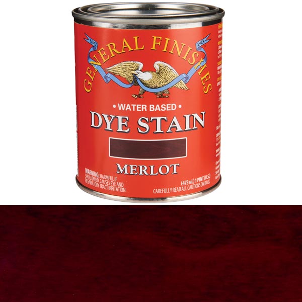 product: General Finishes Merlot Dye Water Based Pint shown