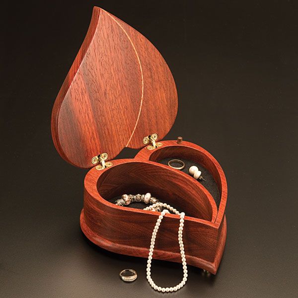 product: Woodcraft Magazine Heart Shaped Music Box - Downloadable Plan shown