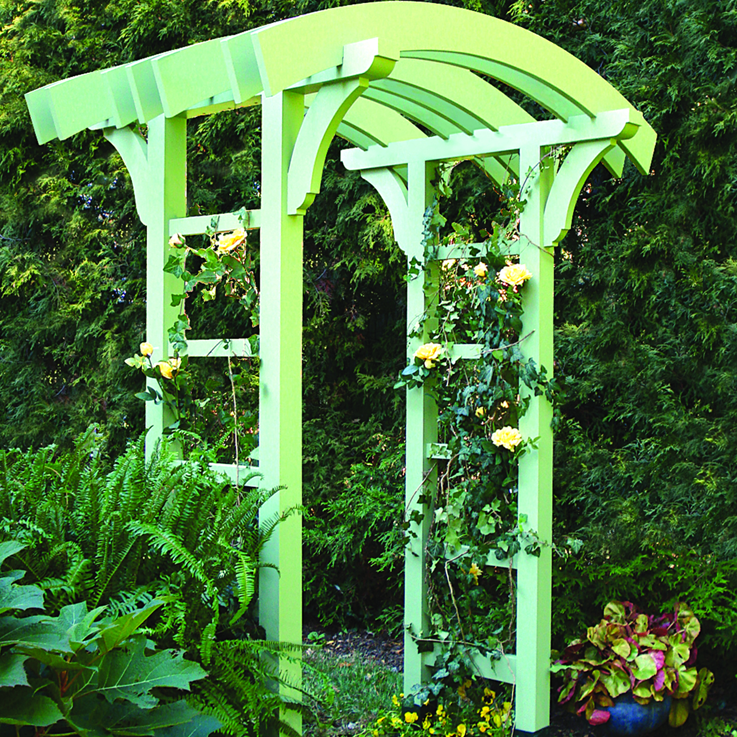 product: Woodcraft Magazine Woodworking Project Paper Plan to Build Garden Arbor and Gate shown