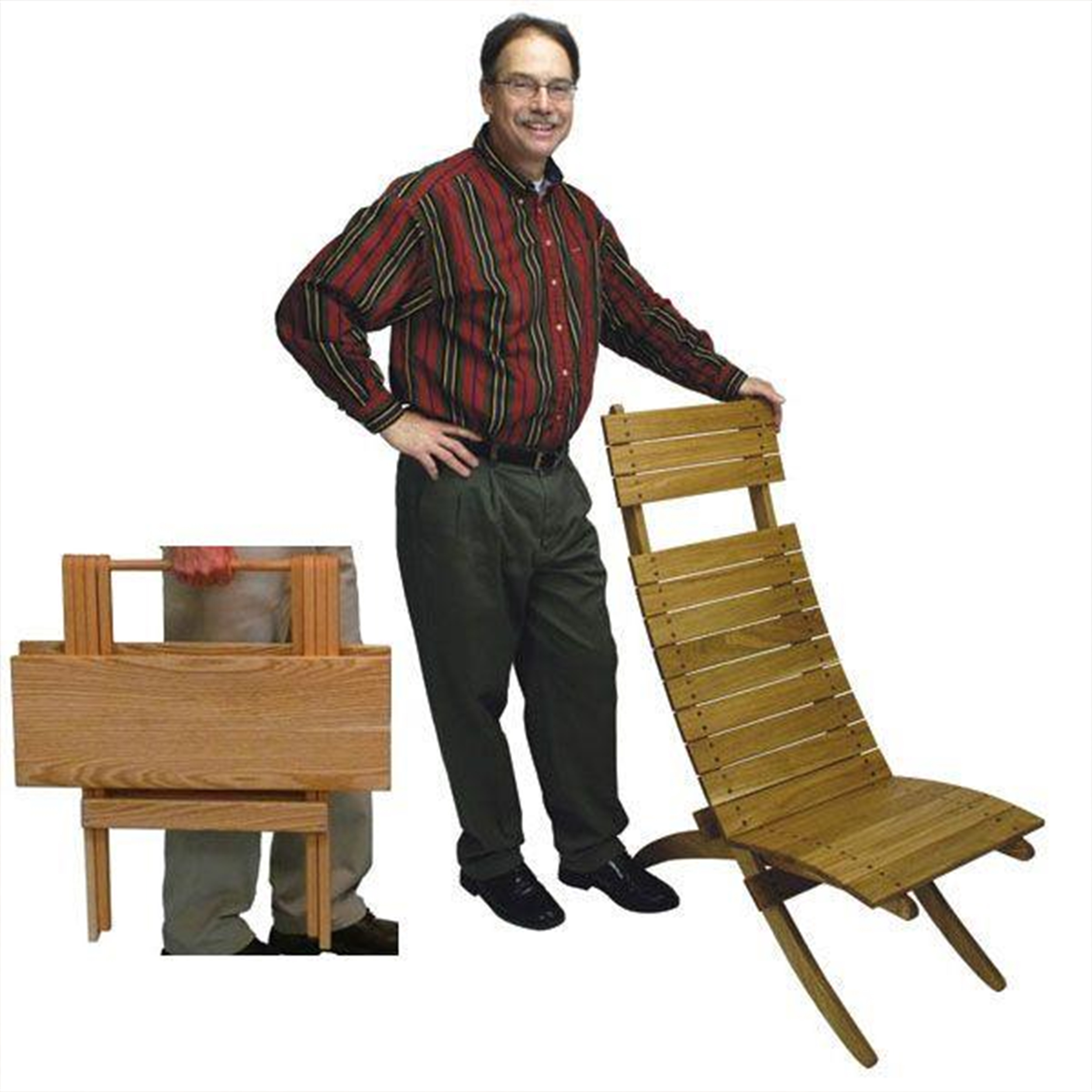 product: Woodcraft Magazine Woodworking Project Paper Plan to Build Cross-Brace Chair and Folding Table shown