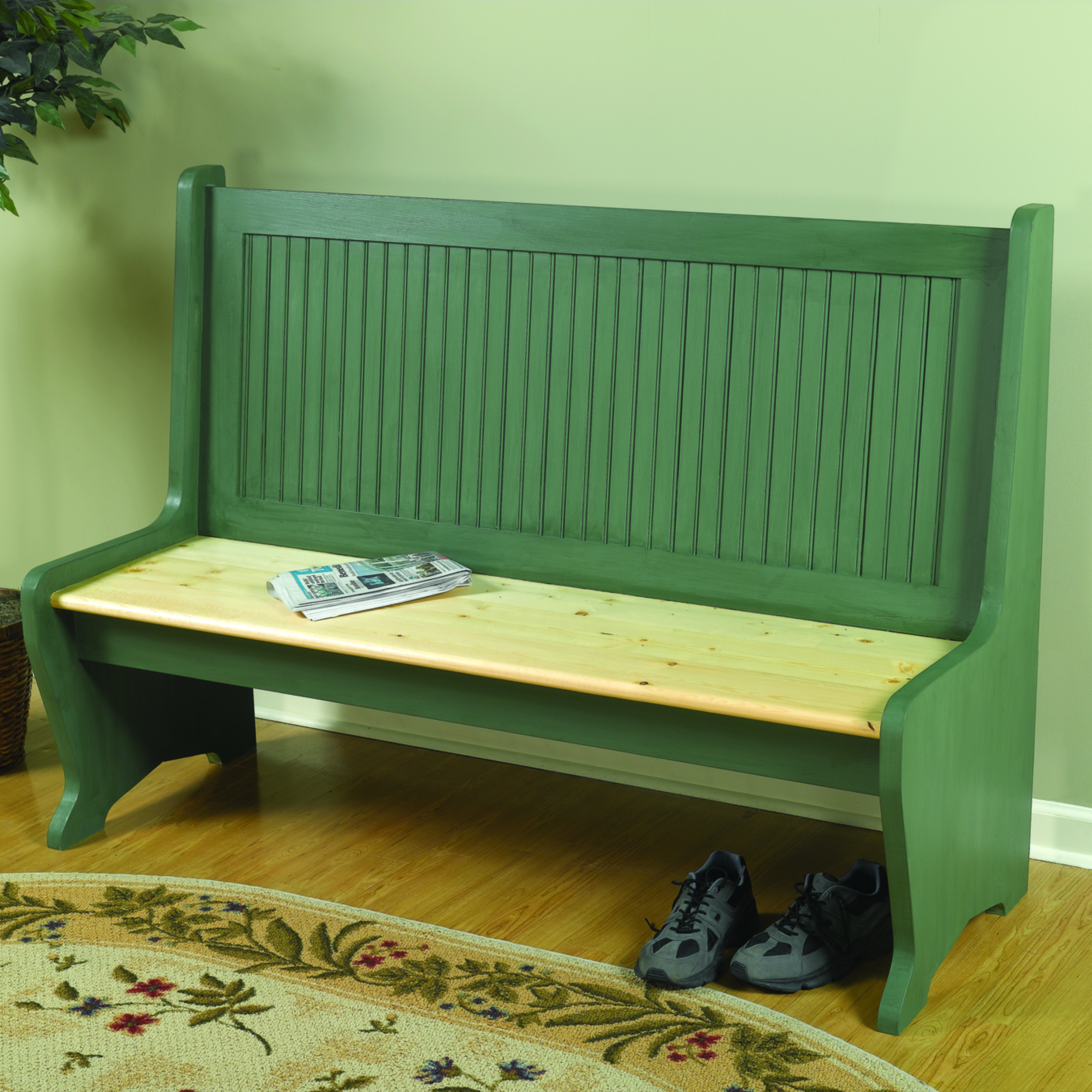 product: Woodcraft Magazine Woodworking Project Paper Plan to Build Dual Purpose Deacon's Bench shown