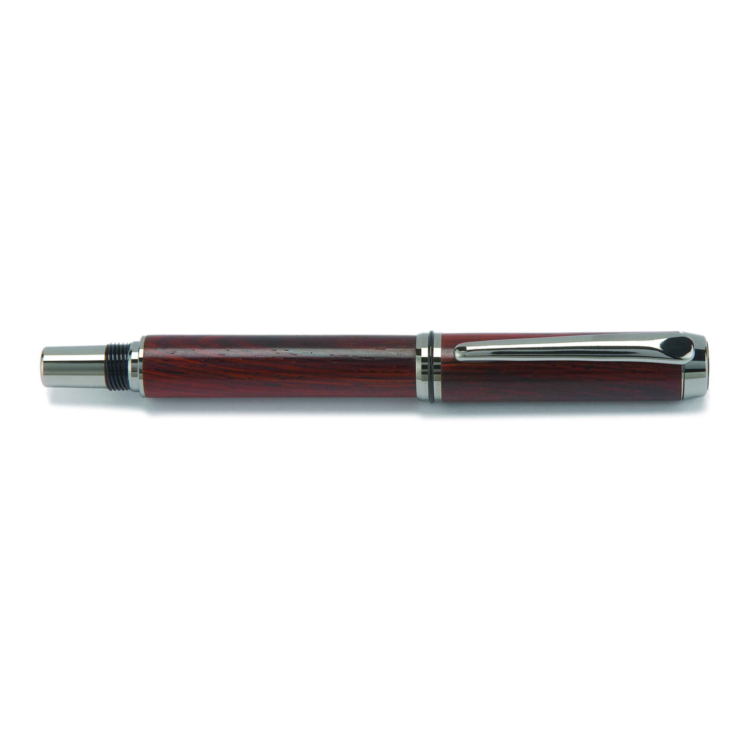 product: WoodRiver Navigator Screw Cap Rollerball Pen Kit - Black Titanium shown