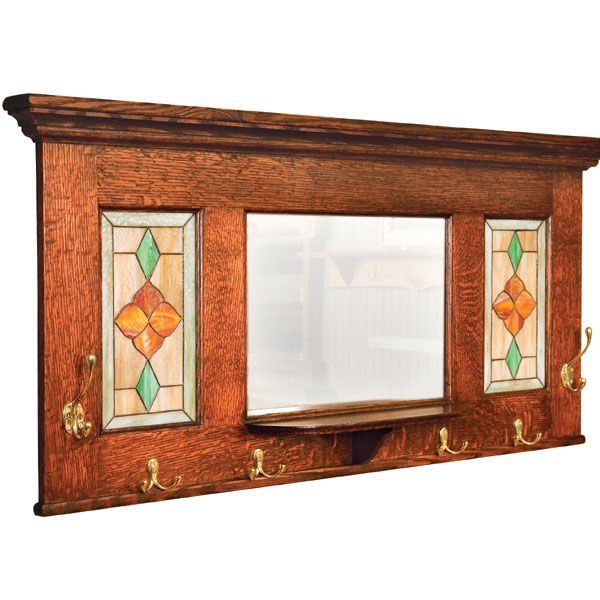 product: Woodcraft Magazine Hall Mirror Coat Rack Combo  - Downloadable Plan shown