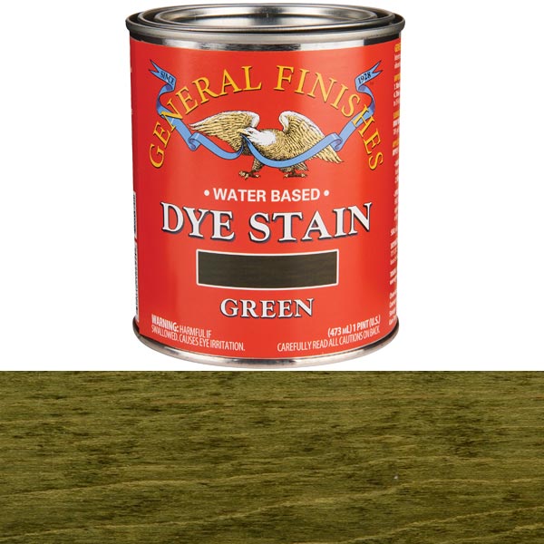 product: General Finishes Green Dye Water Based Pint shown