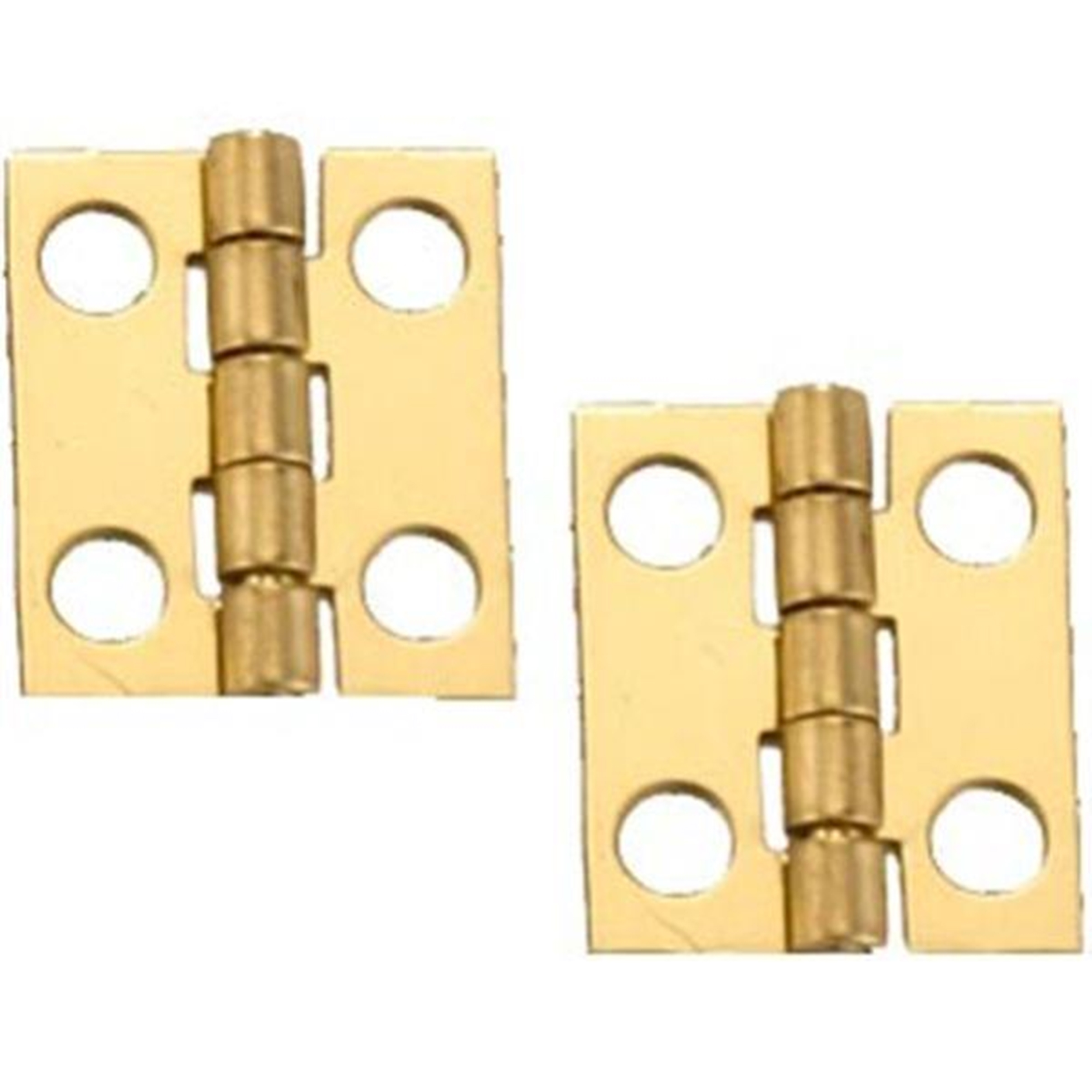 Solid Brass Miniature Narrow Hinge 3/4" Long X 5/8" Open W/screws, 2 Pair
