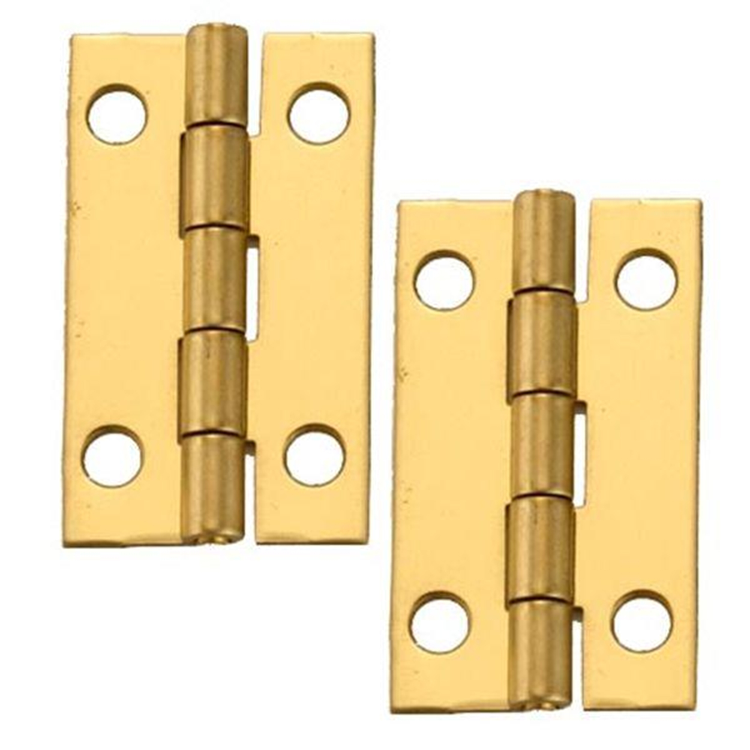 Solid Brass Miniature Narrow Hinge 1-1/2" Long X 7/8" Open W/screws, Pair