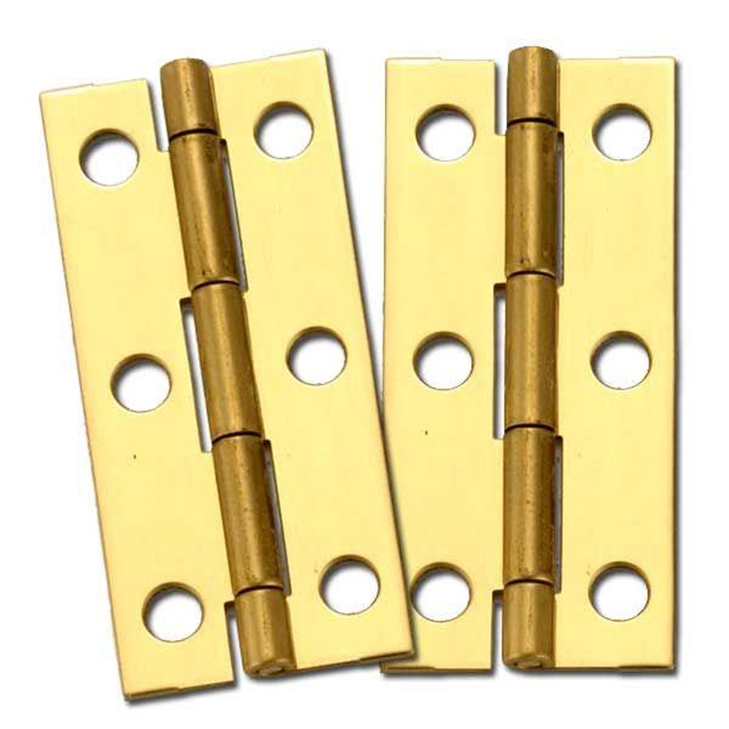 Solid Brass Miniature Narrow Hinge 2-1/2" Long X 1-1/8" Open W/screws, Pair