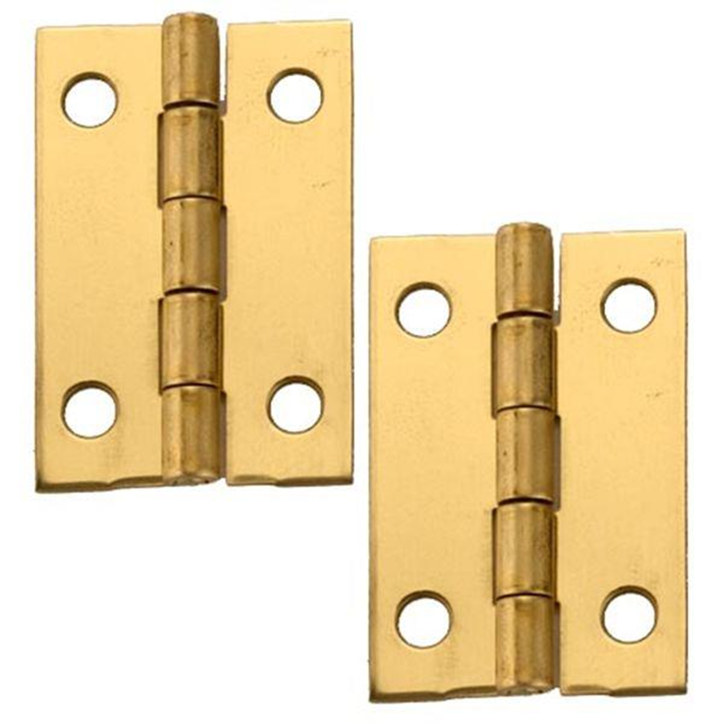 Solid Brass Miniature Medium Hinge 1-1/2" Long X 1" Open W/screws, Pair