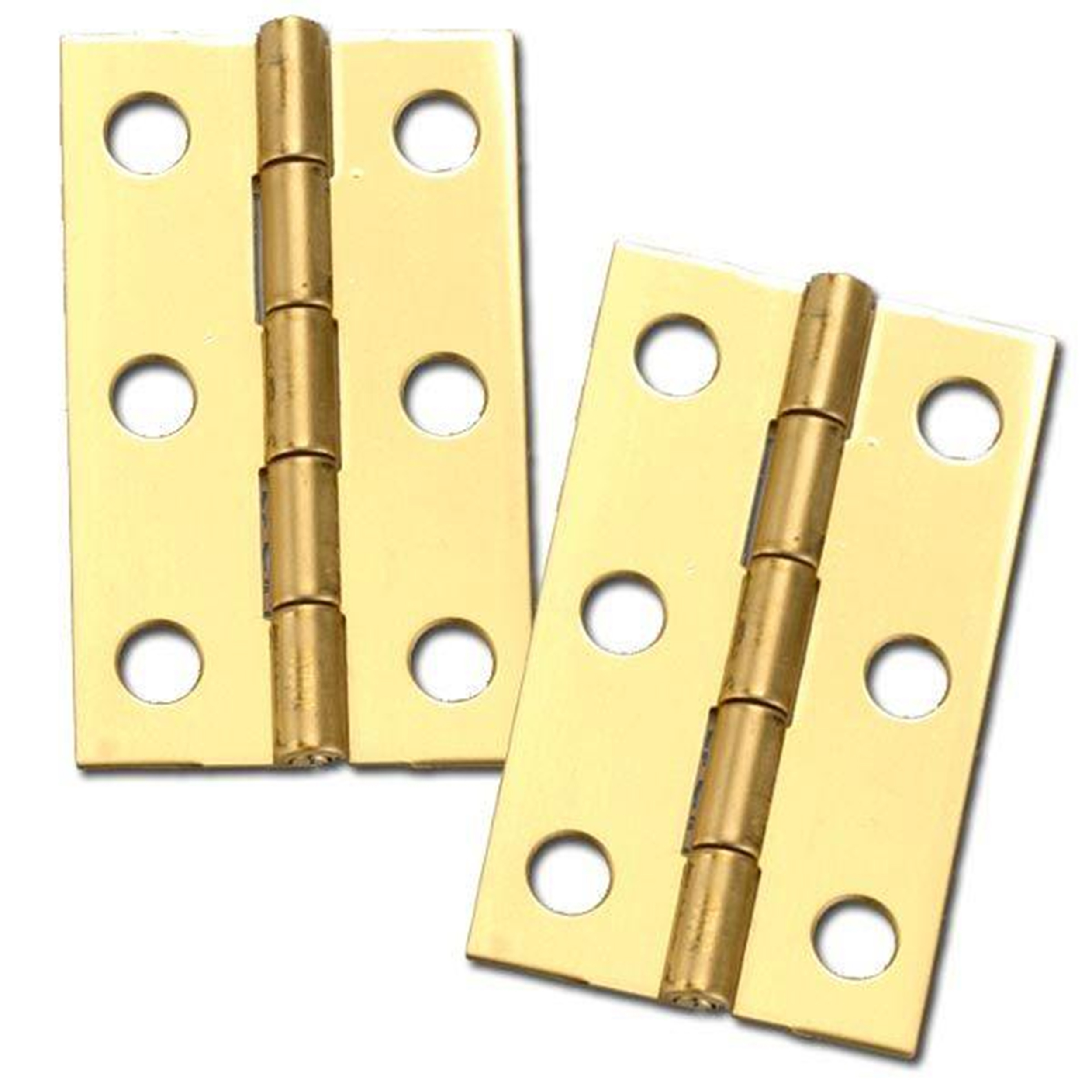 Solid Brass Miniature Medium Hinge 2" Long X 1-3/16" Open W/screws, Pair