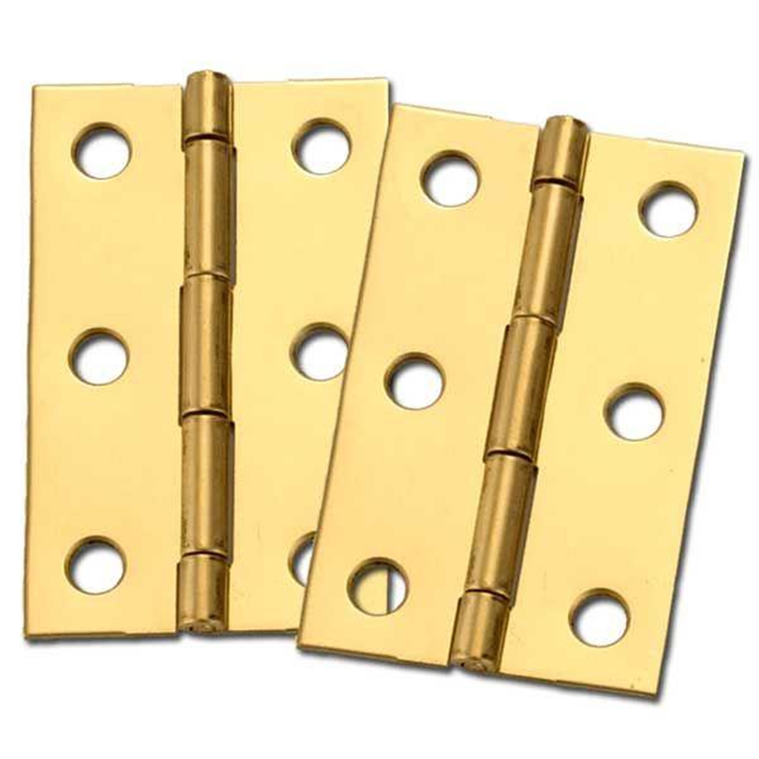 Solid Brass Miniature Medium Hinge 2-1/2" Long X 1-9/16" Open W/screws, Pair