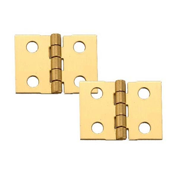 Solid Brass Miniature Medium Hinge 3/4" Long X 1" Open W/screws, 2 Pair