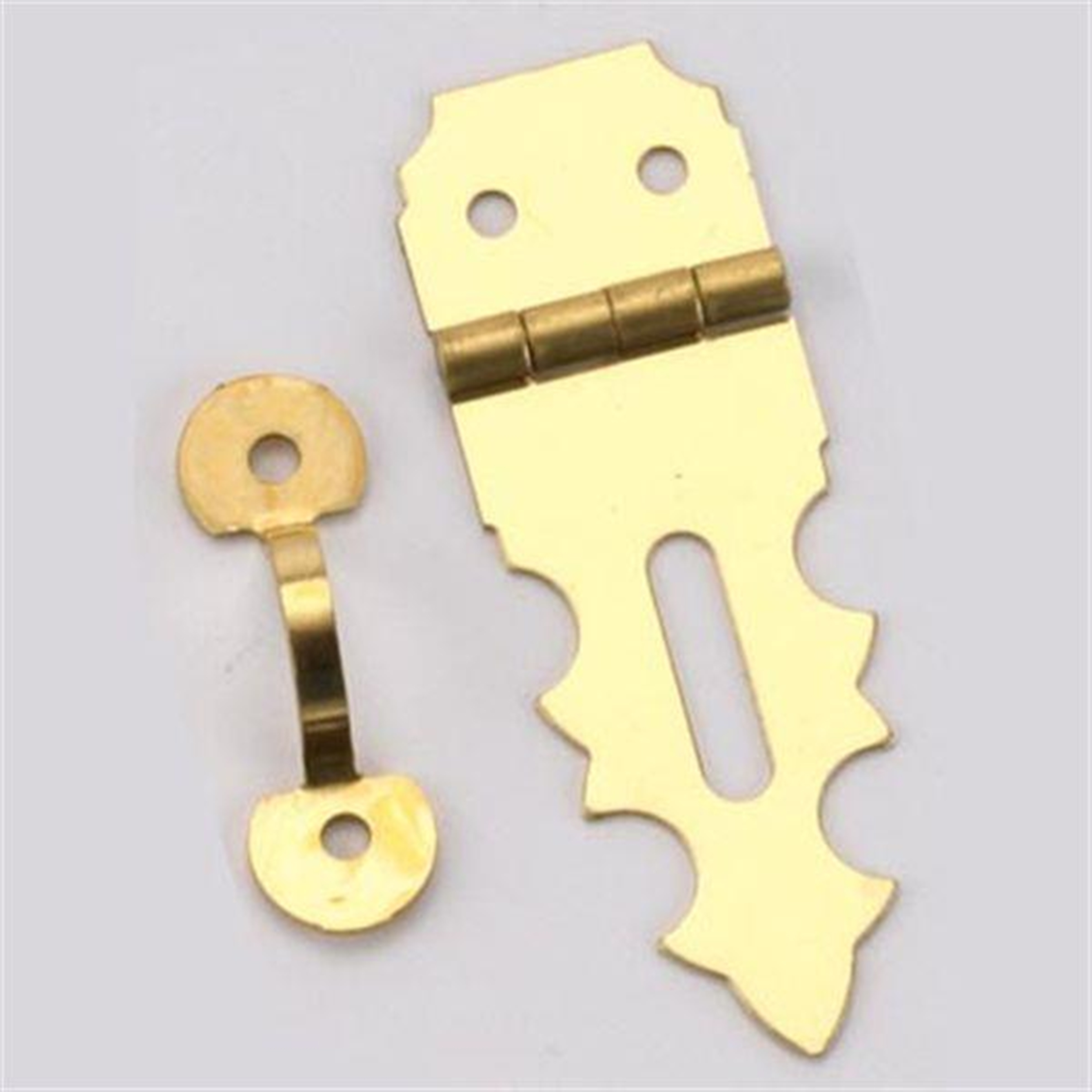 Solid Brass Miniature Decorative Hasp 5/8" Long X 1-7/8" Open W/fasteners