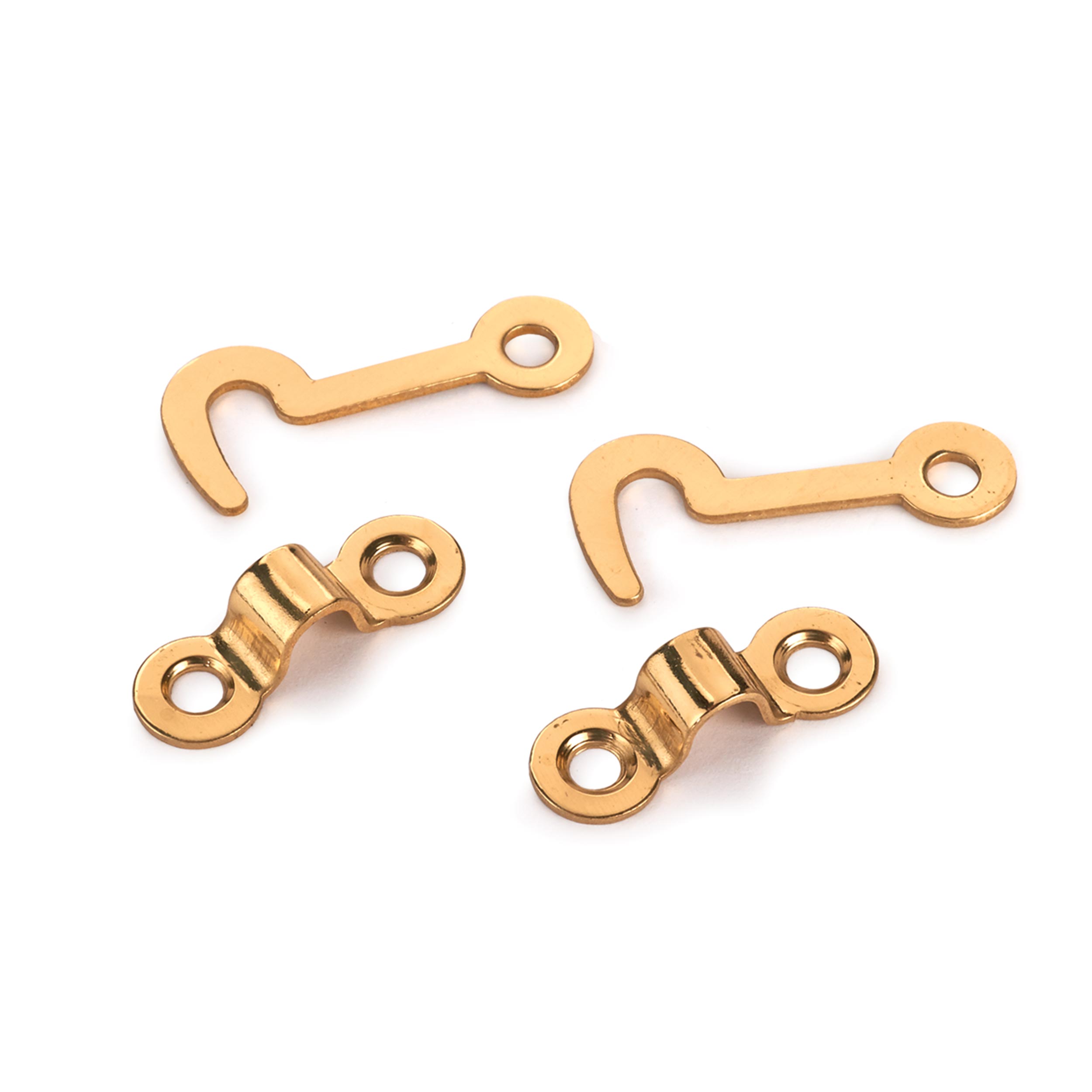 Solid Brass Miniature Hook And Staples Latch Hinge W/fasteners, 2 Pack