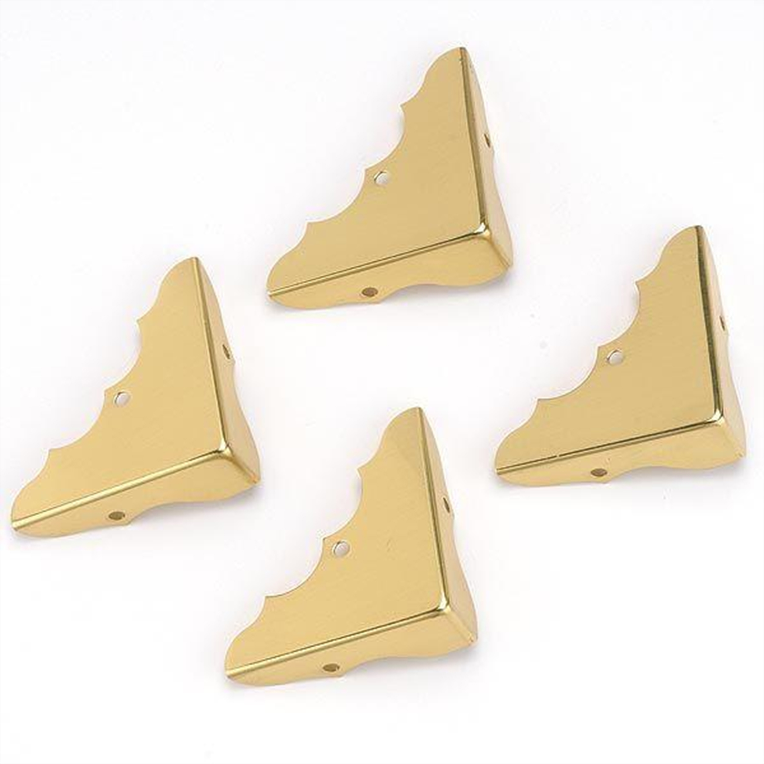 Solid Brass Miniature Decorative Corners 5/8" X 1-3/4" W/screws, 4 Pack