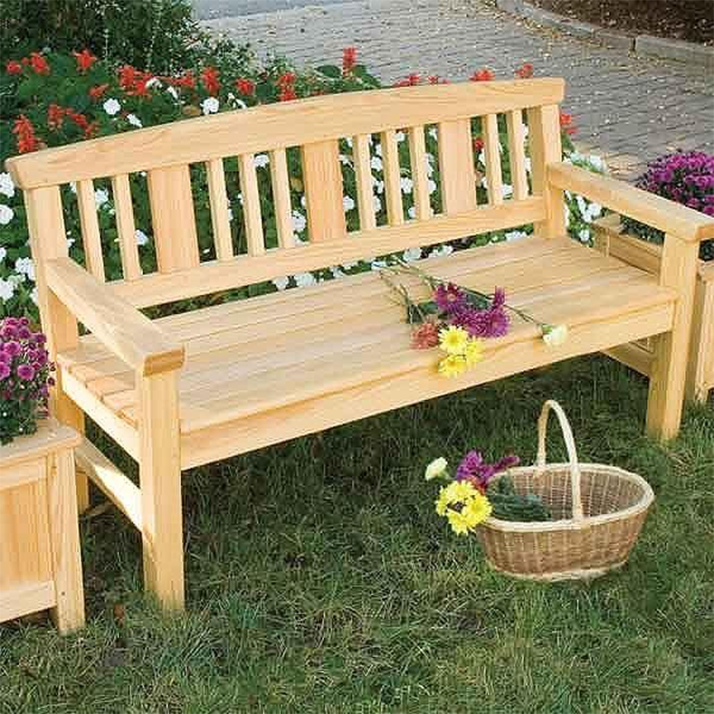 product: Woodcraft Magazine Woodworking Project Paper Plan to Build Garden Bench shown