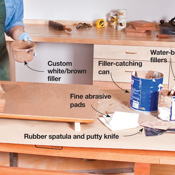 product: Woodcraft Magazine Pore Fillers - Downloadable Technique shown