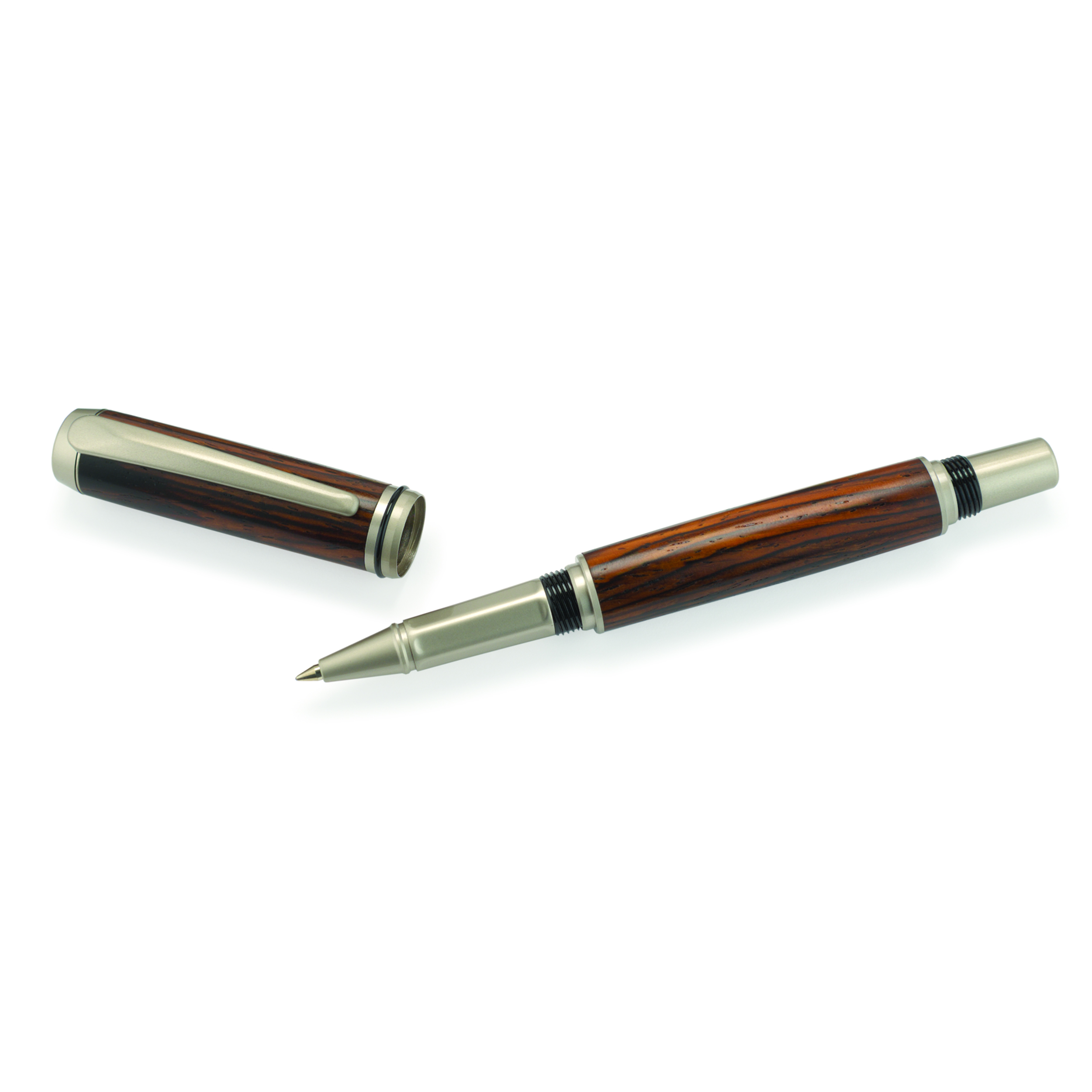 product: WoodRiver Navigator Rollerball Pen Kit - Satin Nickel shown