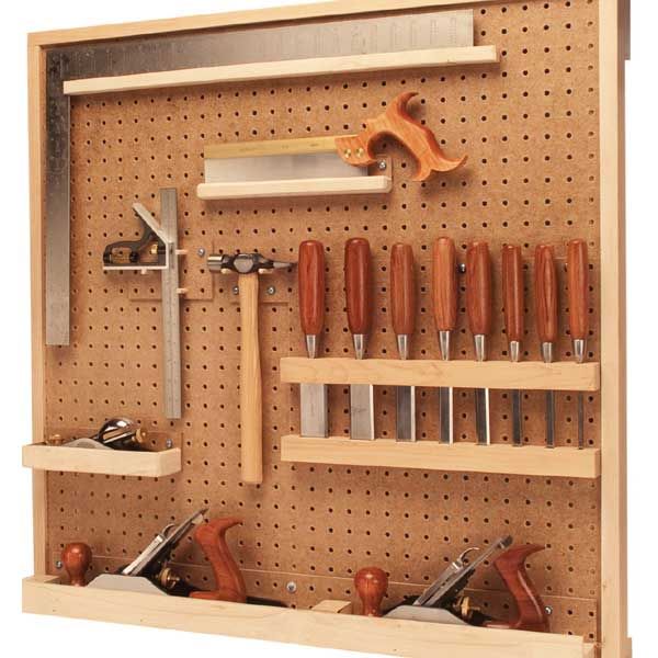 product: Woodcraft Magazine Tool Board Organizer - Downloadable Plan shown