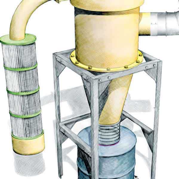 product: Woodcraft Magazine Small Shop Dust Collection - Downloadable Technique shown