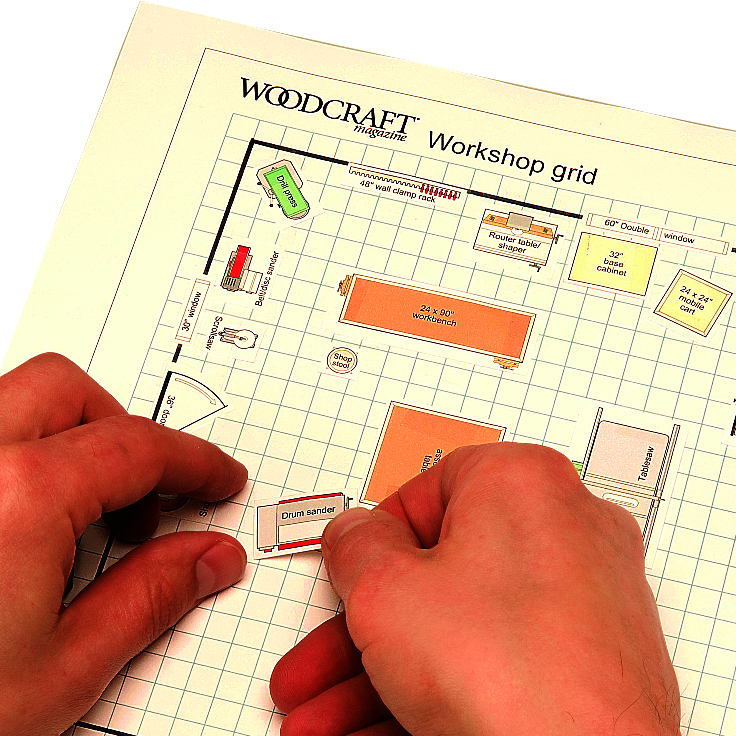 product: Woodcraft Magazine Woodworking Project Paper Plan to Build Dream Shop Planner shown