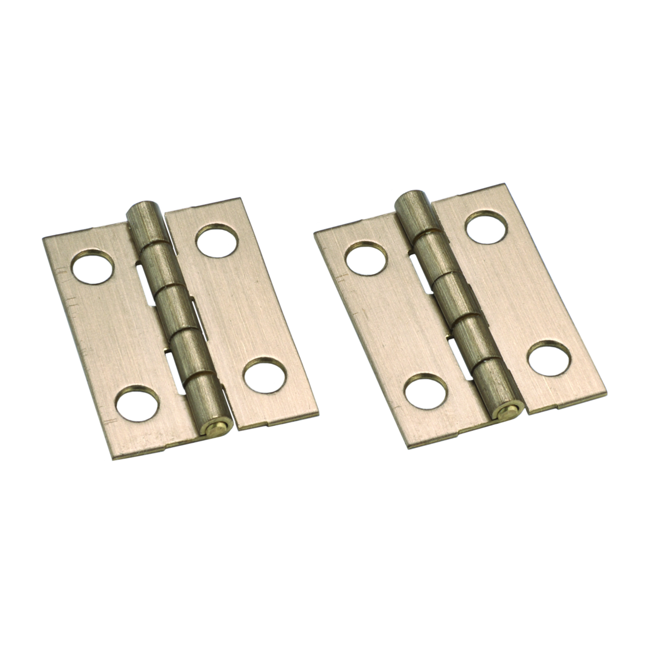 Stanley Solid Brass Ab Miniature Narrow Hinge 1" Long X 3/4" Open W/screws, Pair