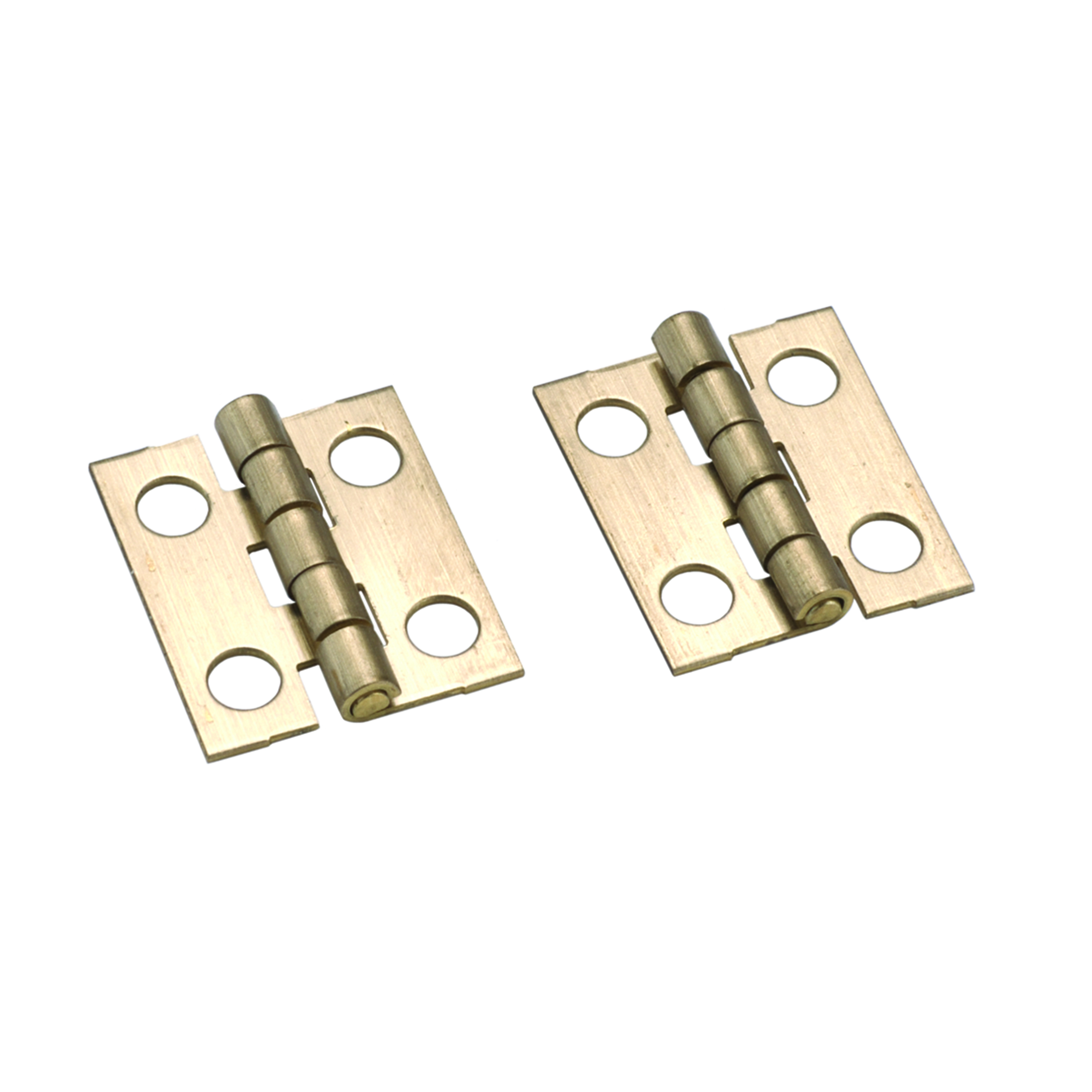 Stanley Solid Brass Ab Miniature Narrow Hinge 3/4" Long X 5/8" Open W/screws, Pair