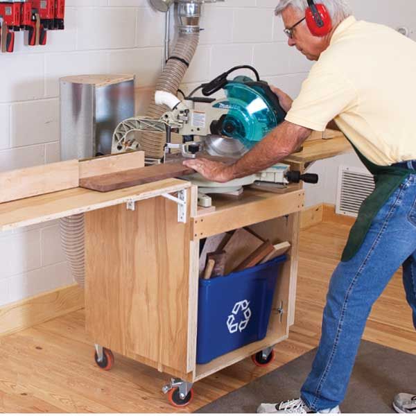 product: Woodcraft Magazine Full Service Mitersaw Stand - Downloadable Plan shown