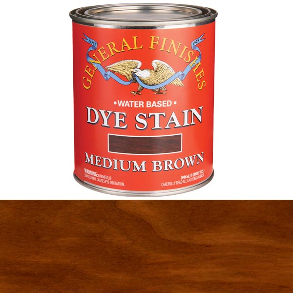 product: General Finishes Medium Brown Dye Water Based Quart shown