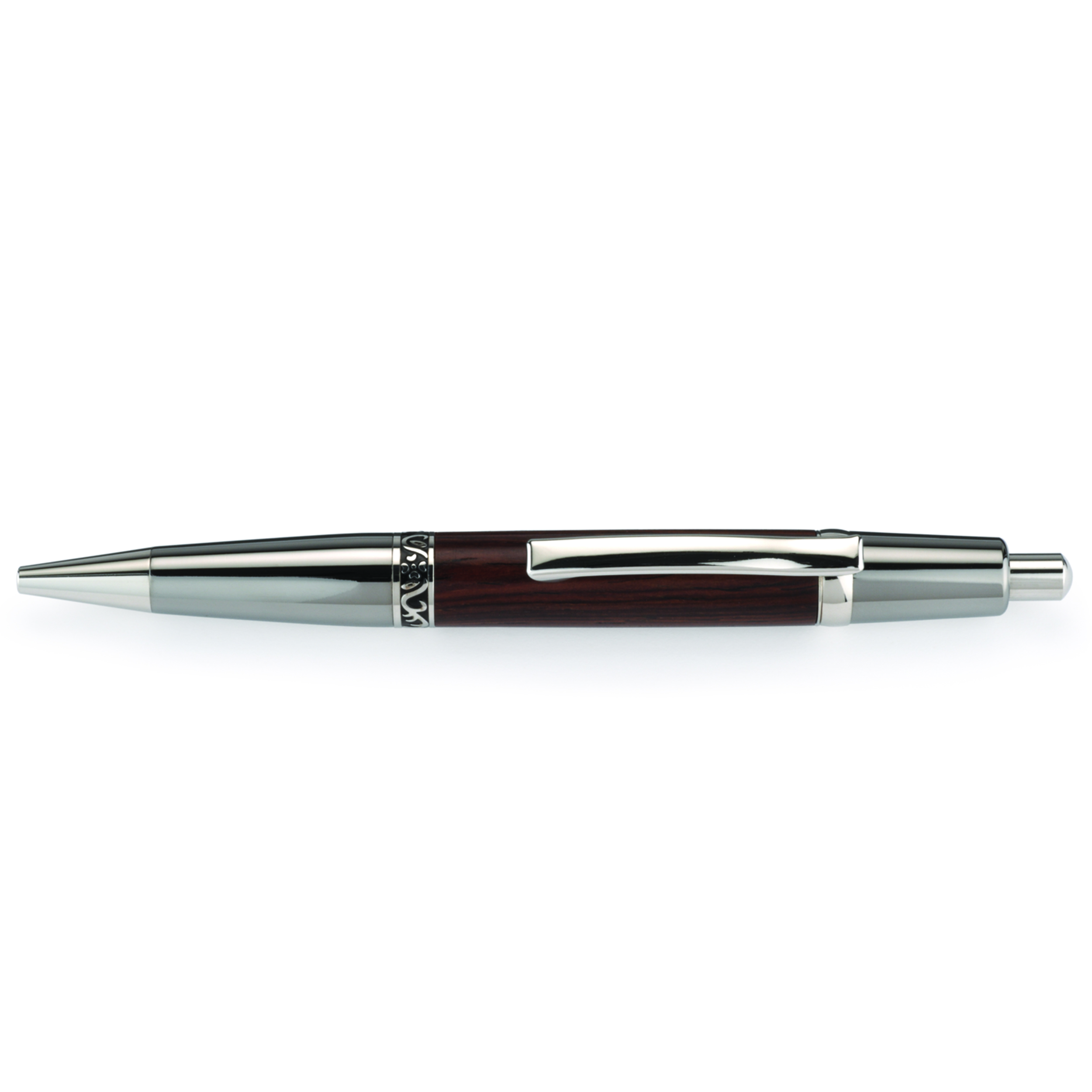 Wall Street Ii Elegant Click Ballpoint Pen Kit - Black Titanium And Platinum