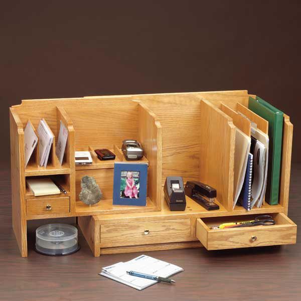 product: Woodcraft Magazine Fits-All Desktop Organizer - Downloadable Plan shown