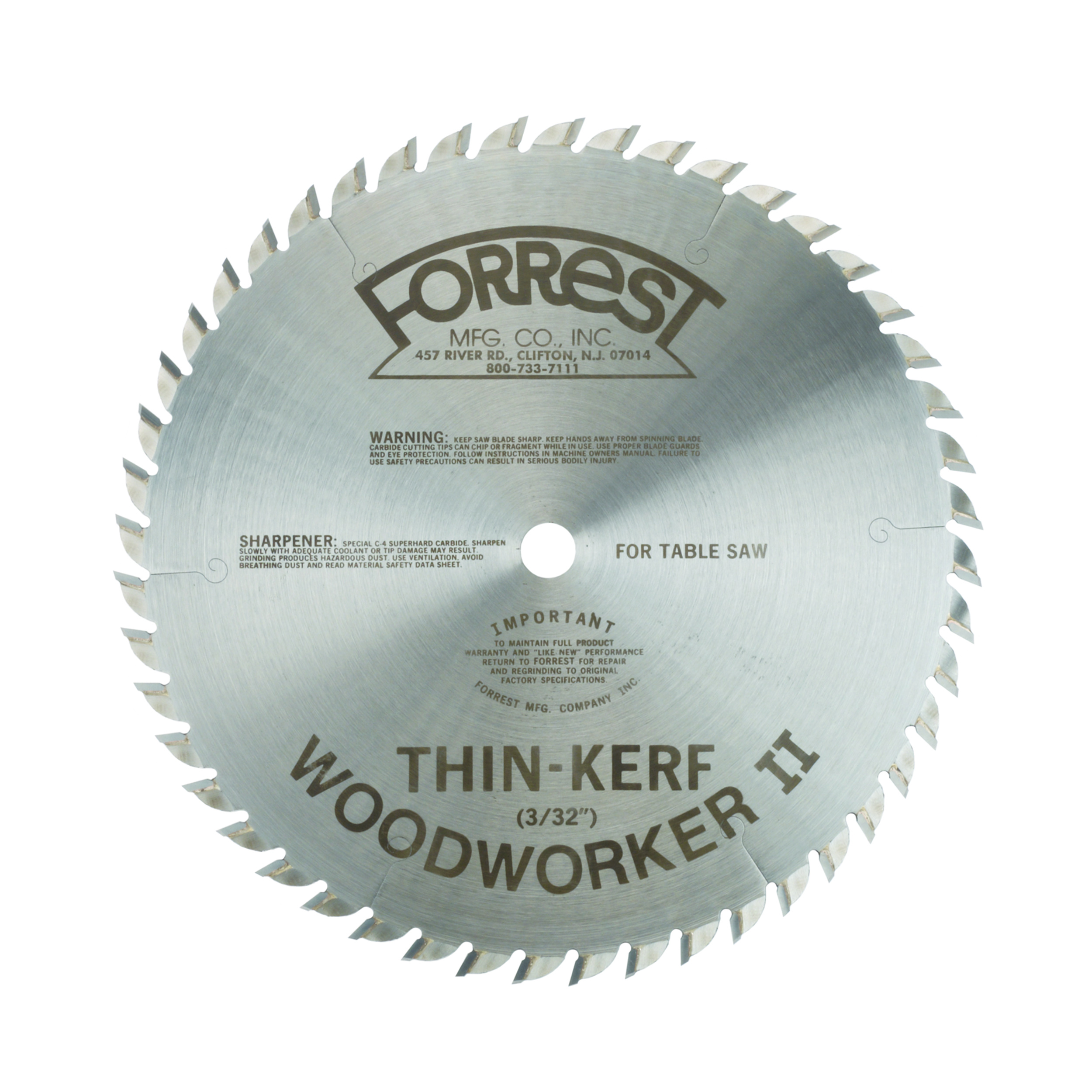 Woodworker Ii Saw Blade 10" X 48 Tooth Thin Kerf
