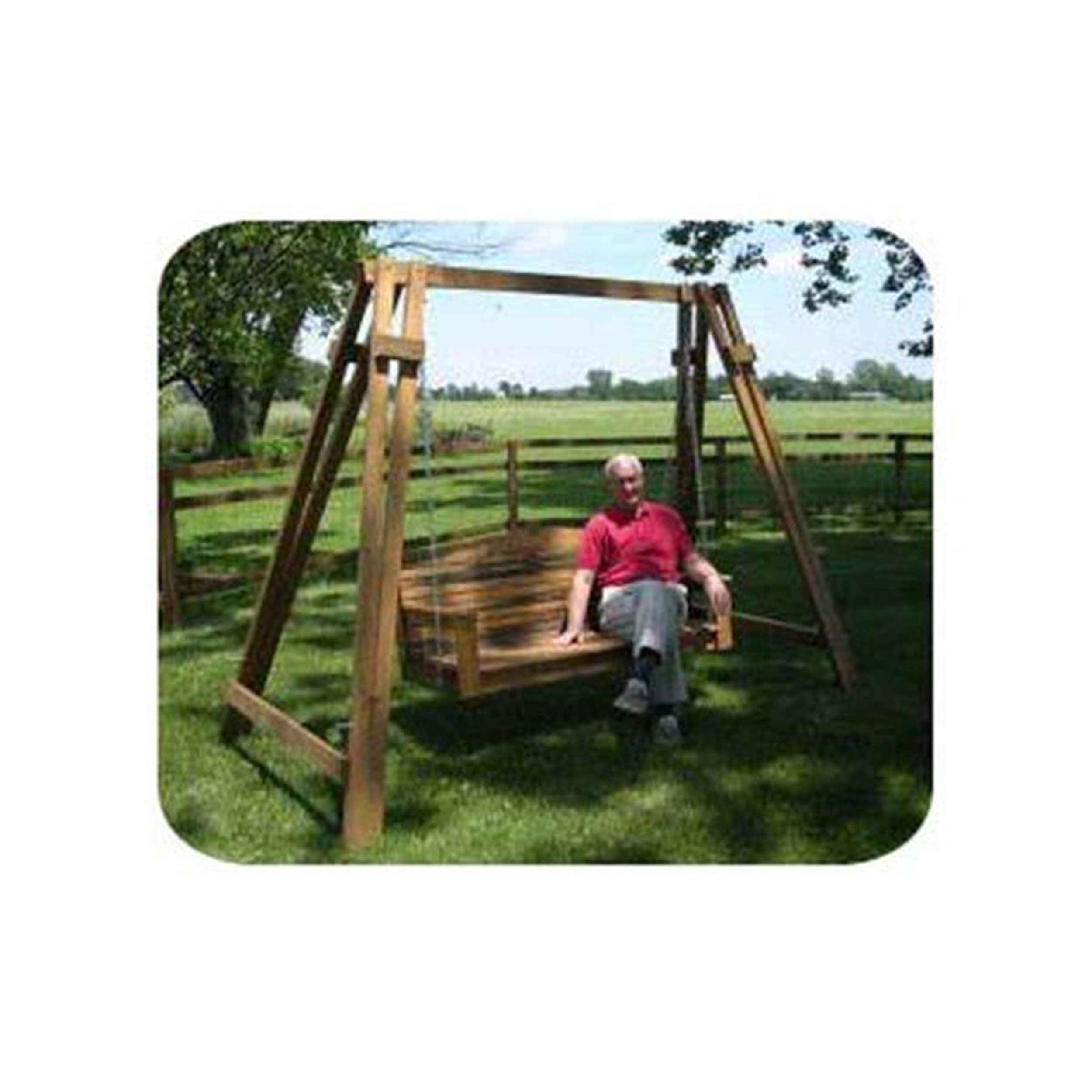 product: Woodcraft Woodworking Project Paper Plan to Build Mission A-Frame with Swing shown