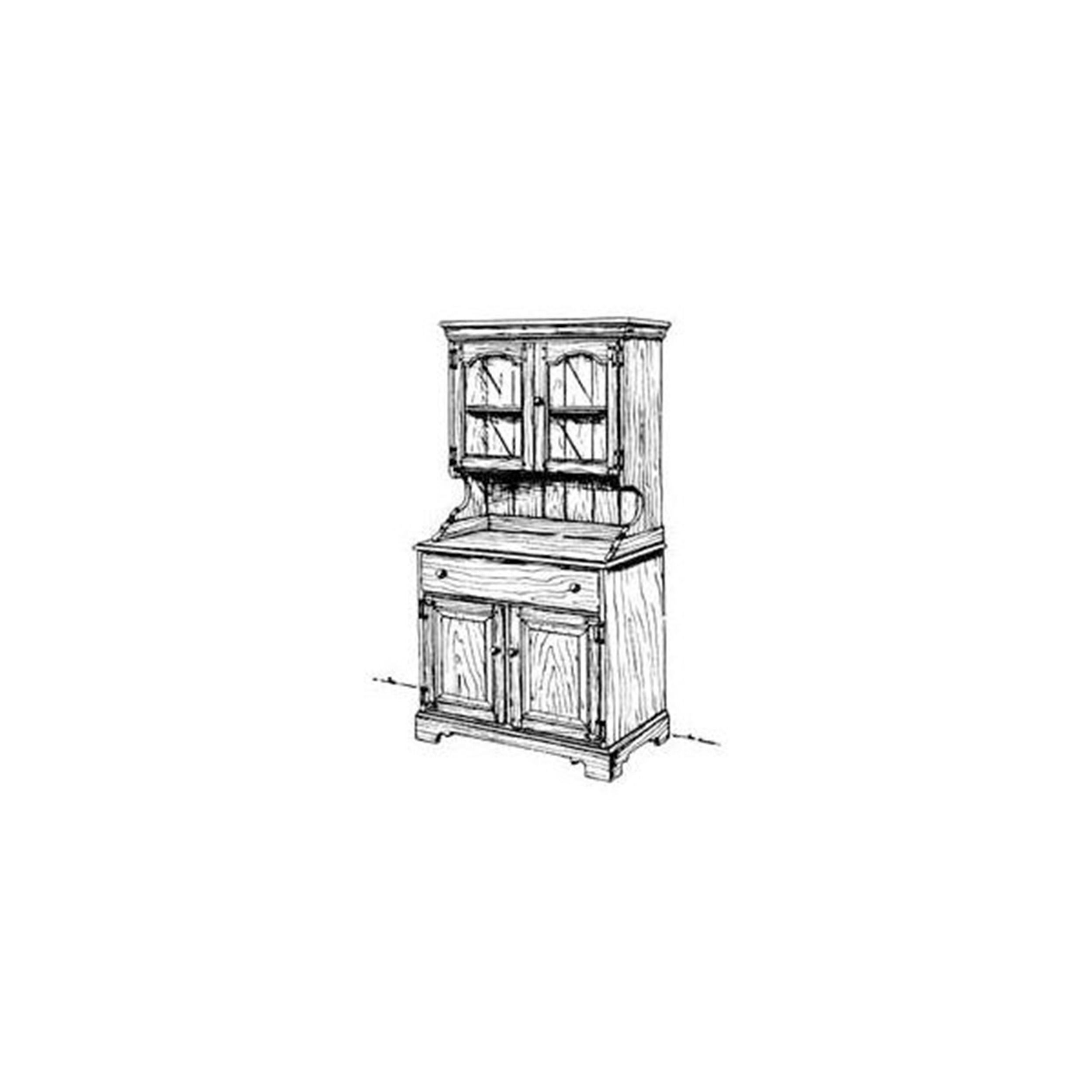 Country Buffet And Hutch Woodworking Plan