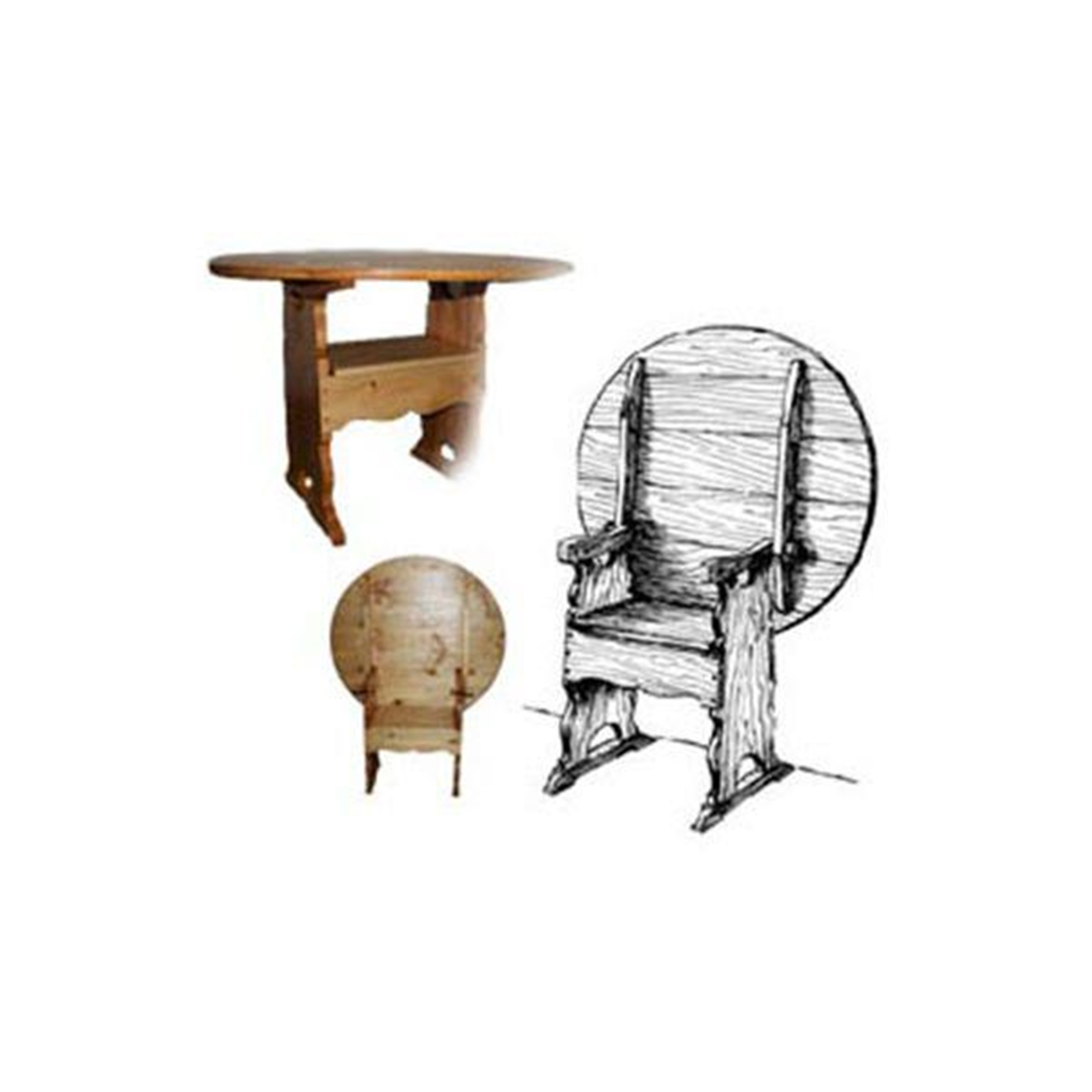 product: Woodcraft Woodworking Project Paper Plan to Build Colonial Chair / Table shown