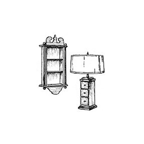 product: Woodcraft Woodworking Project Paper Plan to Build Clock Case Shelf and Curio Lamp shown