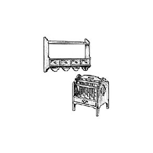 product: Woodcraft Woodworking Project Paper Plan to Build Shelf and Canterbury shown